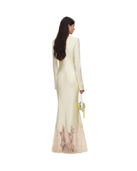 Yellow Viscose Lace Maxi Dress