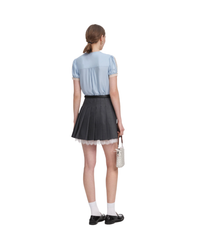 Grey Pleated Mini Skirt