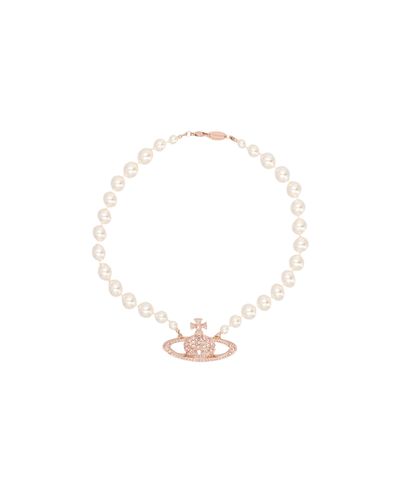 One Row Pearl Bas Relief Choker W1