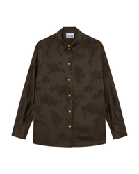 Fluid Satin Jacquard Long Sleeve Shirt