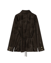 Fluid Satin Jacquard Long Sleeve Shirt