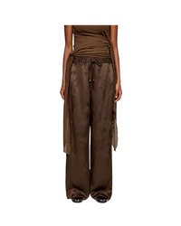Trousers in Brown Satin