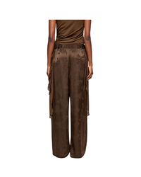 Trousers in Brown Satin