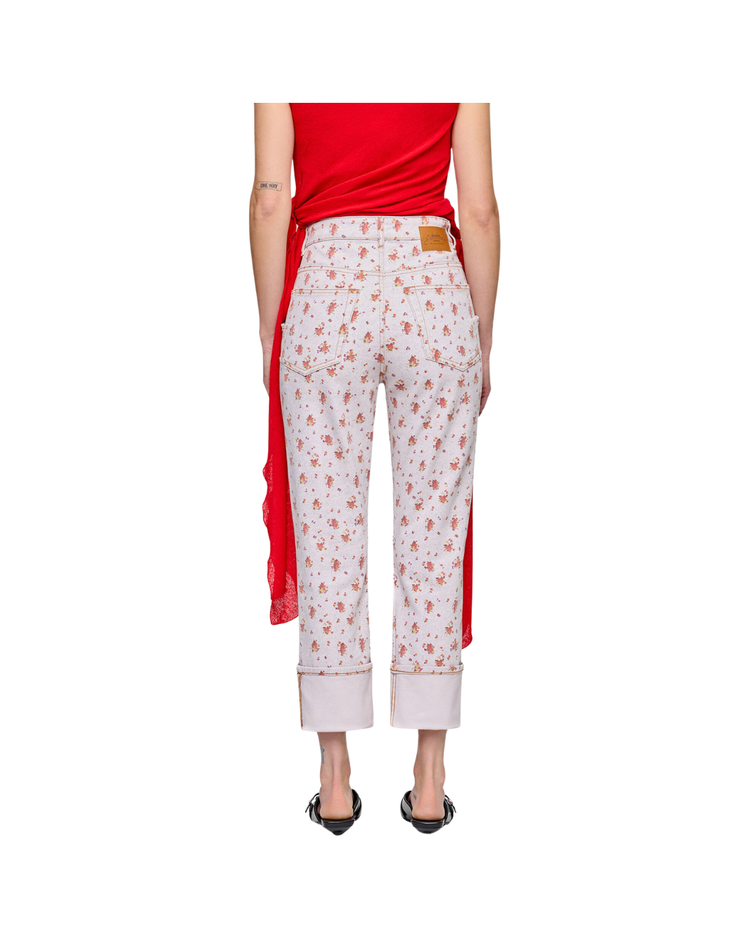 Capri Slim Jeans in Printed Denim