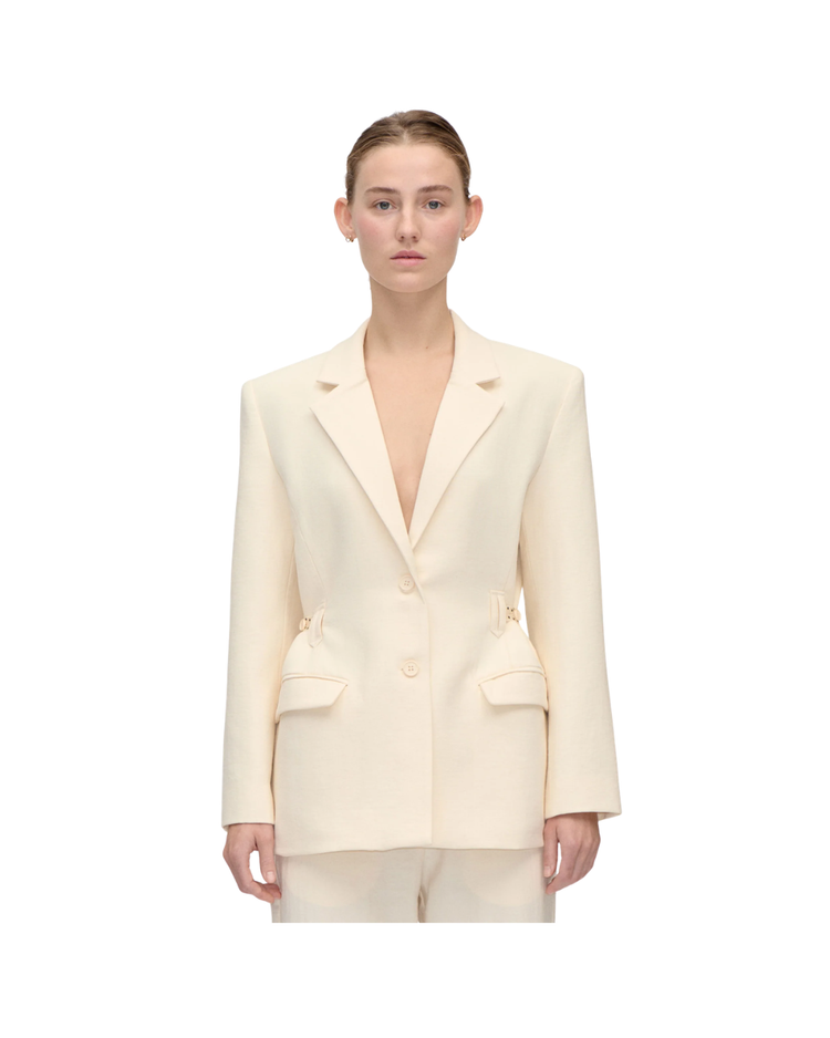 Elastic Detail Tailoring Blazer