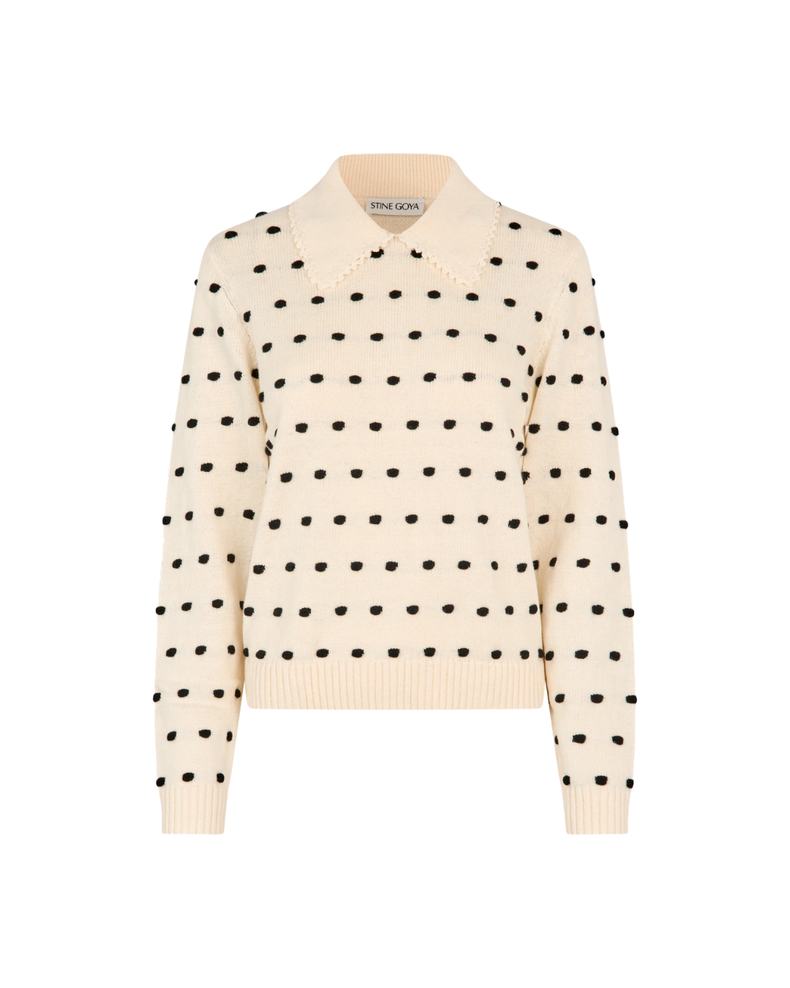 Bobble Polo Collar Sweater