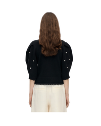 Bobble Knit Polo Cardigan