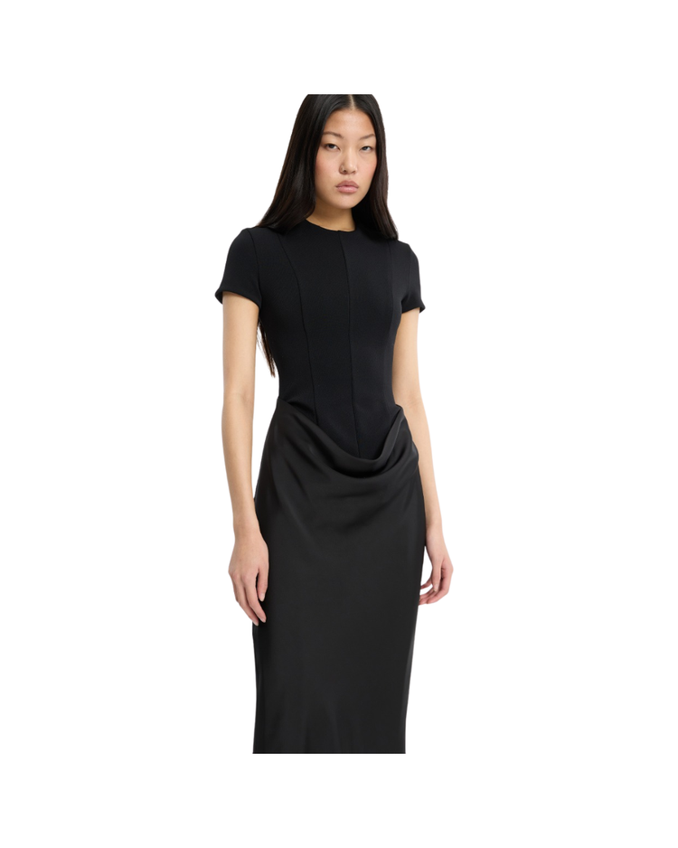 Capsleeve Draped Maxi Dress