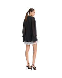 Minidress Ls Lace Detail