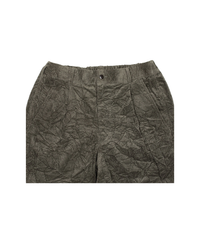 Corduroy Crinkle Single Pleated Pegtop Pants