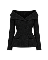 Black Metallic Boucle Jacket