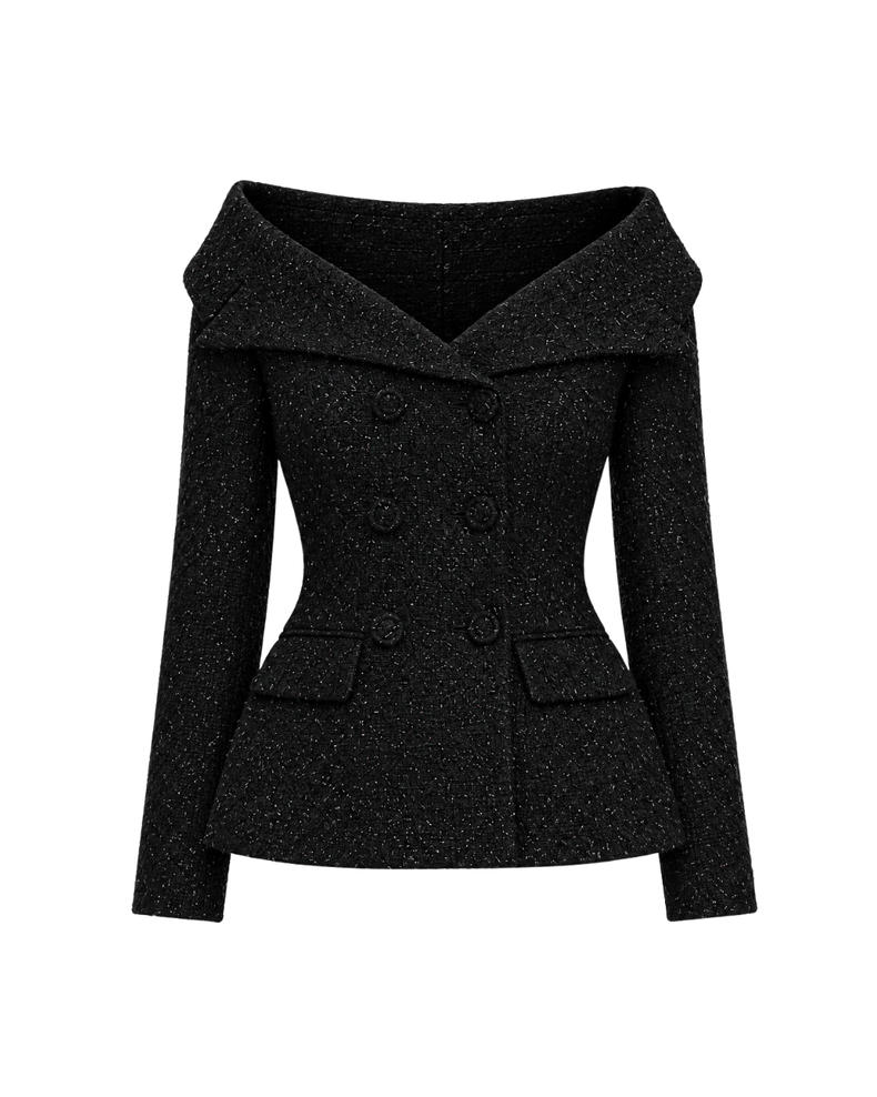 Black Metallic Boucle Jacket