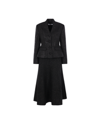 Black Metallic Boucle Midi Dress