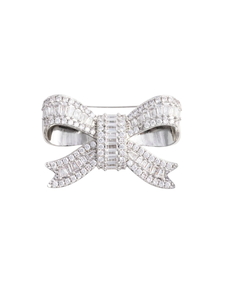 Crystal Bow Brooch