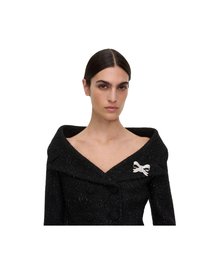 Crystal Bow Brooch