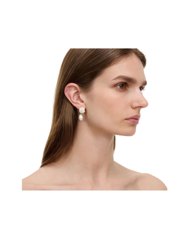 Pearl Cluster Droplet Earring