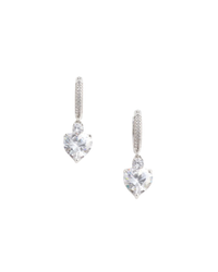 Crystal Heart Dangle Hoop Earring