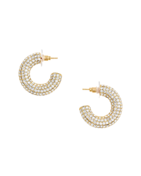 Gold Crystal Hoop Earring