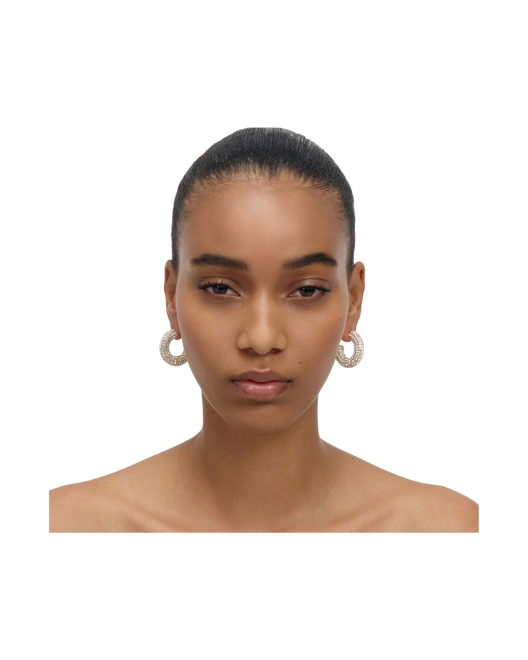 Gold Crystal Hoop Earring