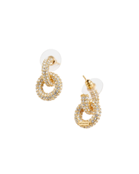 Gold Small Crystal Hoop Earring