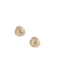 Small Gold Crystal Knot Earring