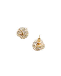 Small Gold Crystal Knot Earring