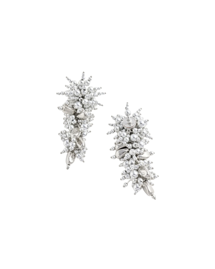 Silver Beaded Dangle Earring