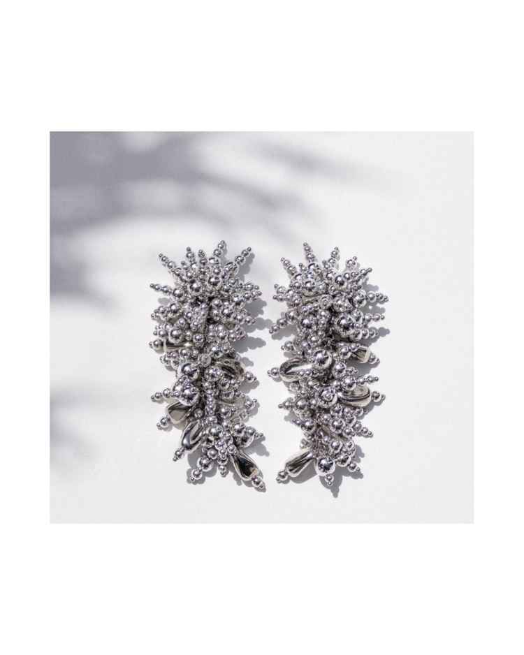 Silver Beaded Dangle Earring