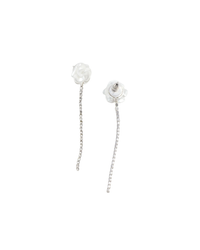 Pearl Flower Crystal Droplet Earring