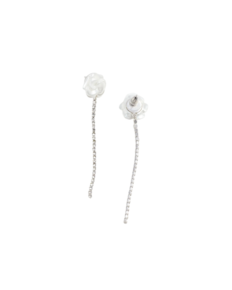 Pearl Flower Crystal Droplet Earring