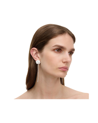 Pearl Flower Crystal Droplet Earring