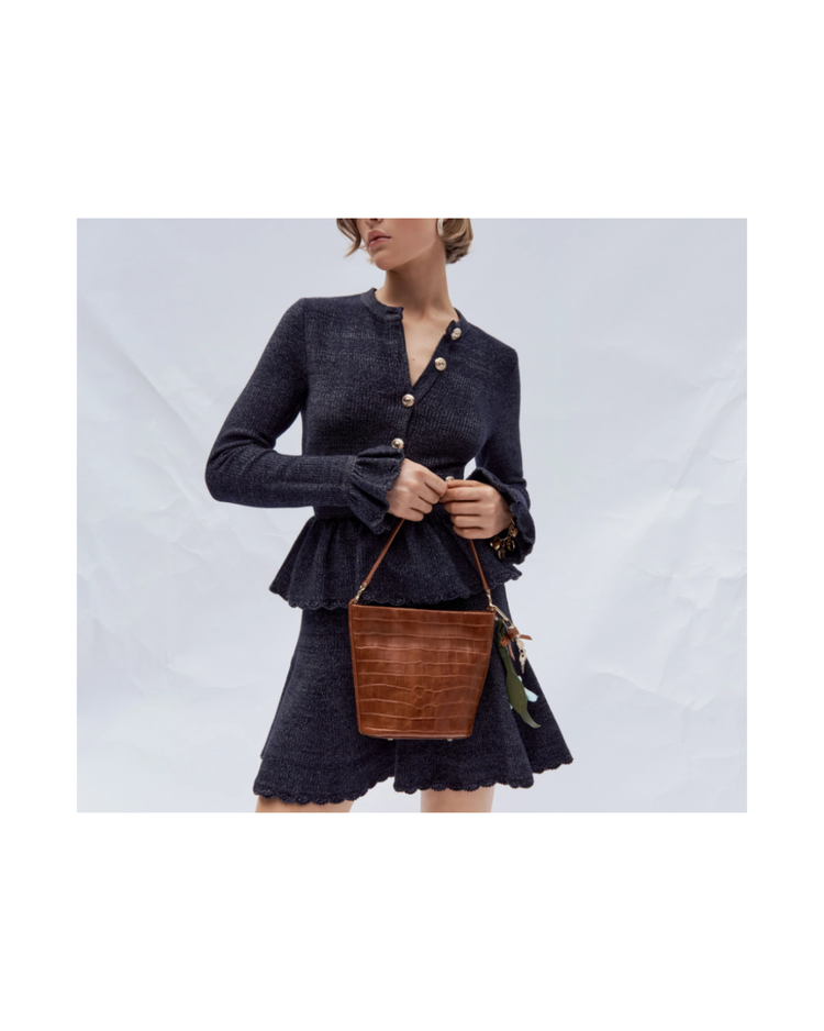 Brown Leather Bucket Bag
