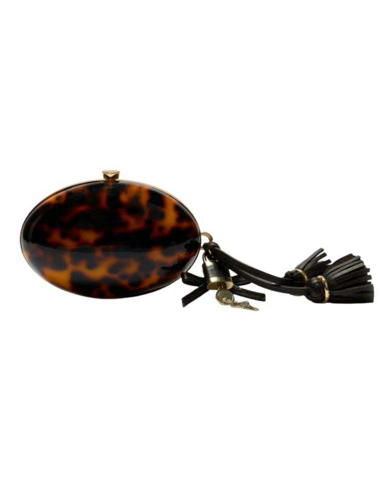 Brown Resin Oval Clutch