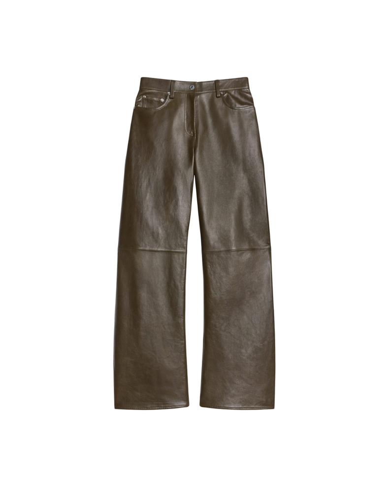 Leather Relaxed Bootcut Pants