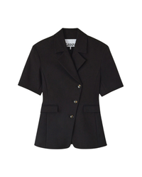 Blazer in Black Cotton Tailoring