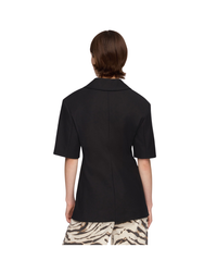 Blazer in Black Cotton Tailoring