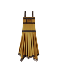 Dress in Green Silk Satin