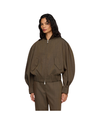 Bomber in Brown Wool Melange