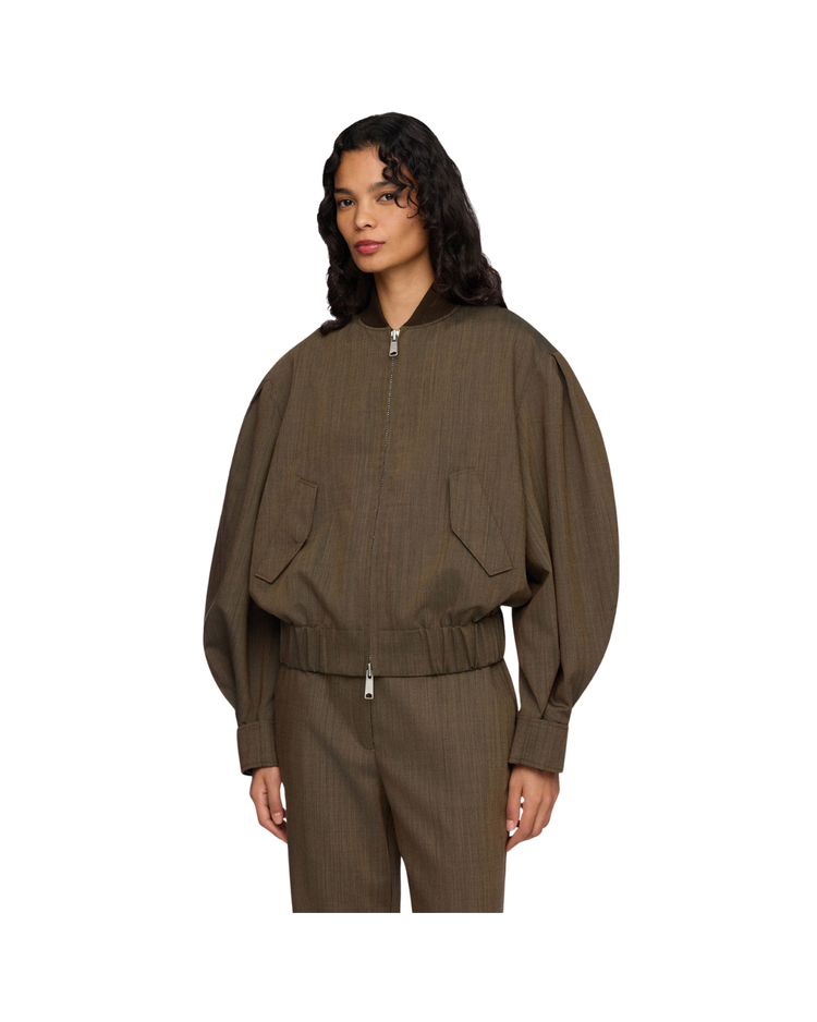 Bomber in Brown Wool Melange