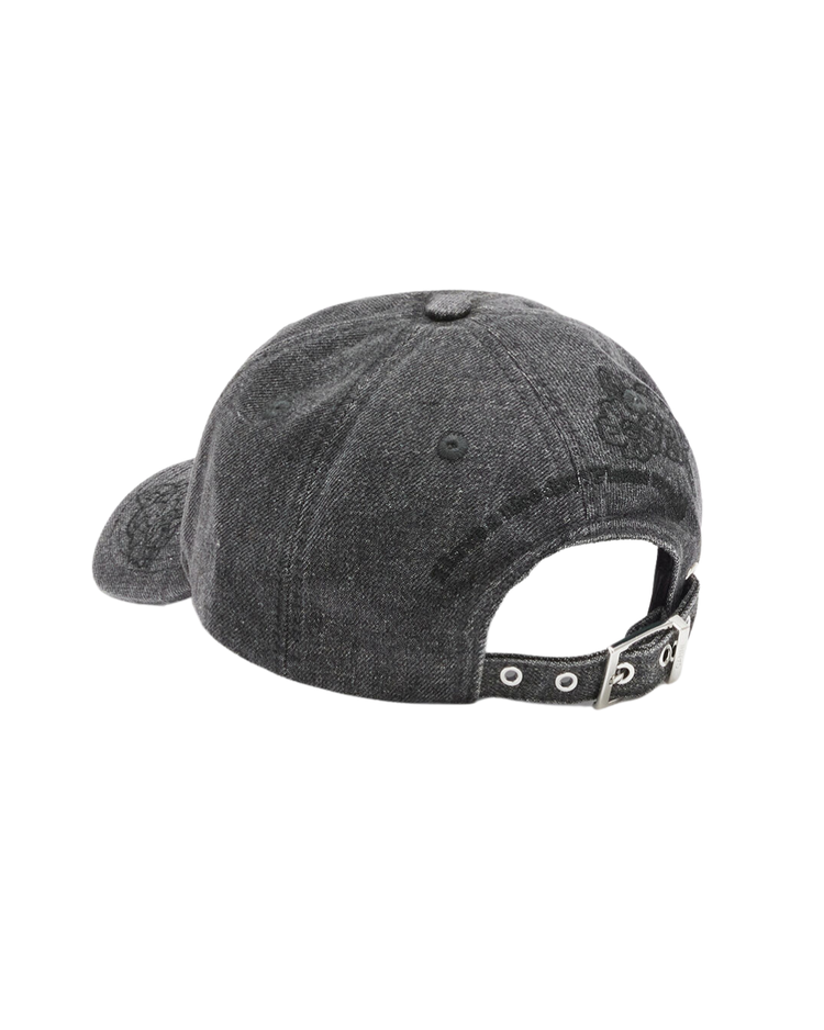 Cap in Embroidered Denim