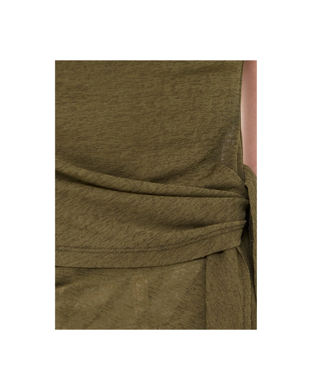 Marl Mesh Tie Knot Tank Top