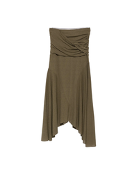 Marl Mesh Draped Long Skirt