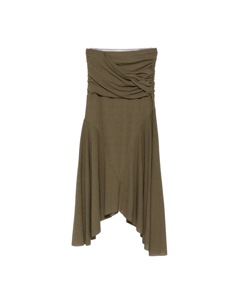 Marl Mesh Draped Long Skirt