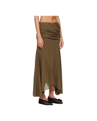 Marl Mesh Draped Long Skirt