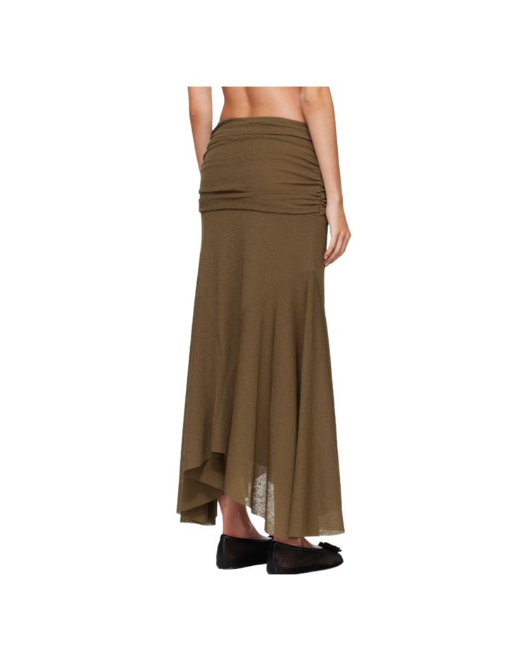 Marl Mesh Draped Long Skirt