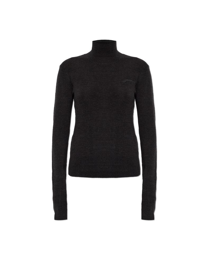 Mini Ribbed Merino Mock Neck