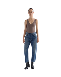 90's Crop Mid Rise Straight Jeans