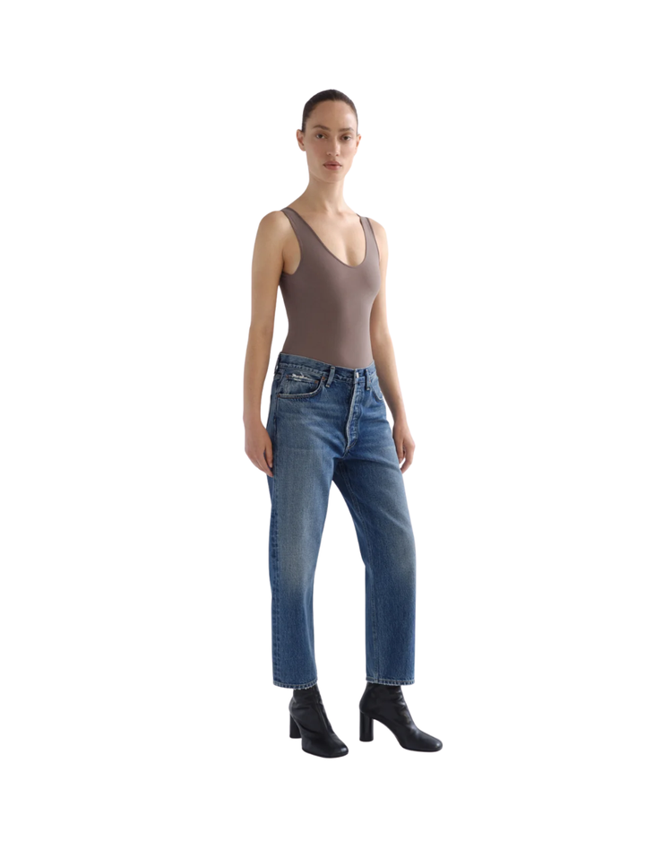 90's Crop Mid Rise Straight Jeans