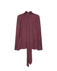 Dot Satin Bow Shirt