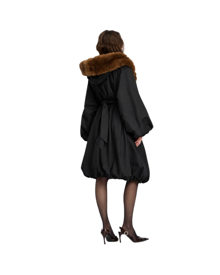 Faux Fur Collar Coat